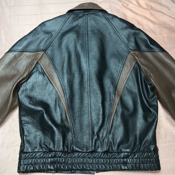 REED BROWN AND BLACK LEATHER JACKET - Picture 6 of 8